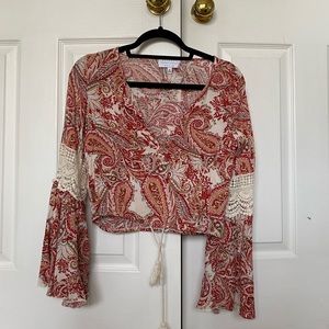 Kendall and Kylie red long sleeve top